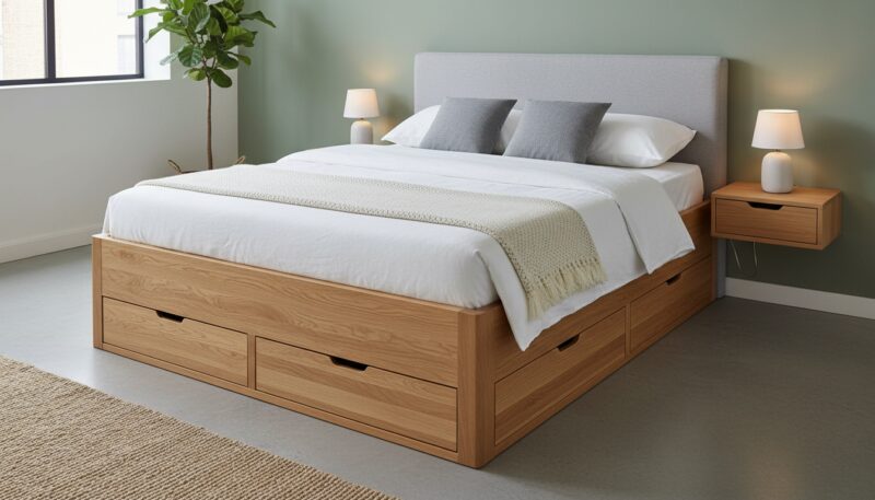 krevet sa fiokama i prostorom za odlaganje krevet sa fiokama i prostorom za odlaganje